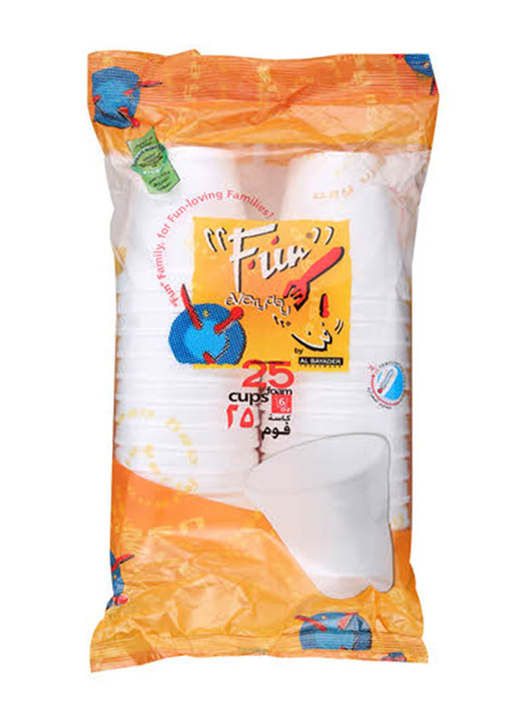 

Fun 25-Pieces Foam Cups, 6oz, White