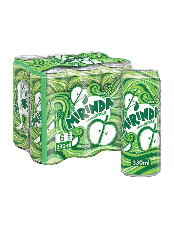

Mirinda Green Apple Carbonated Soft Drink, 6 Cans x 330ml