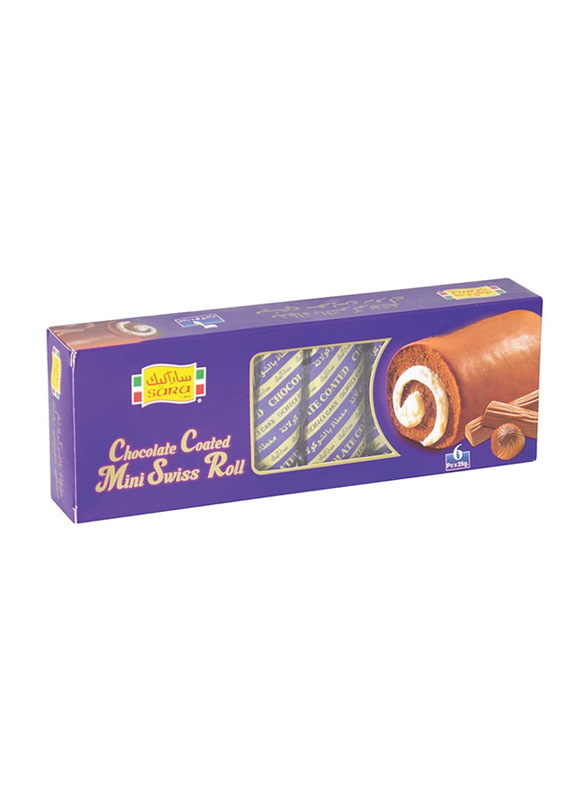 

Sara Cake Chocolate Coated 6 Mini Swiss Rolls, 150g