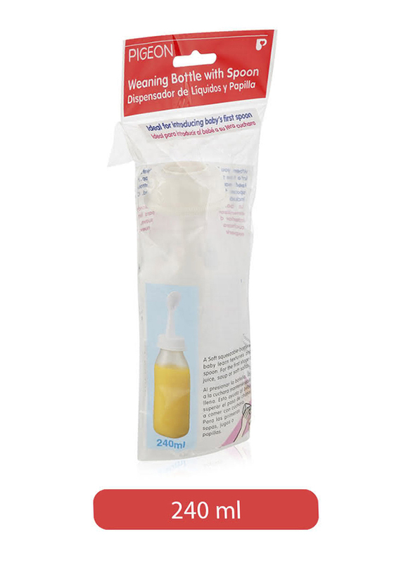 

Pigeon Weaning Baby Bottle with Spoon 240ml, Clear