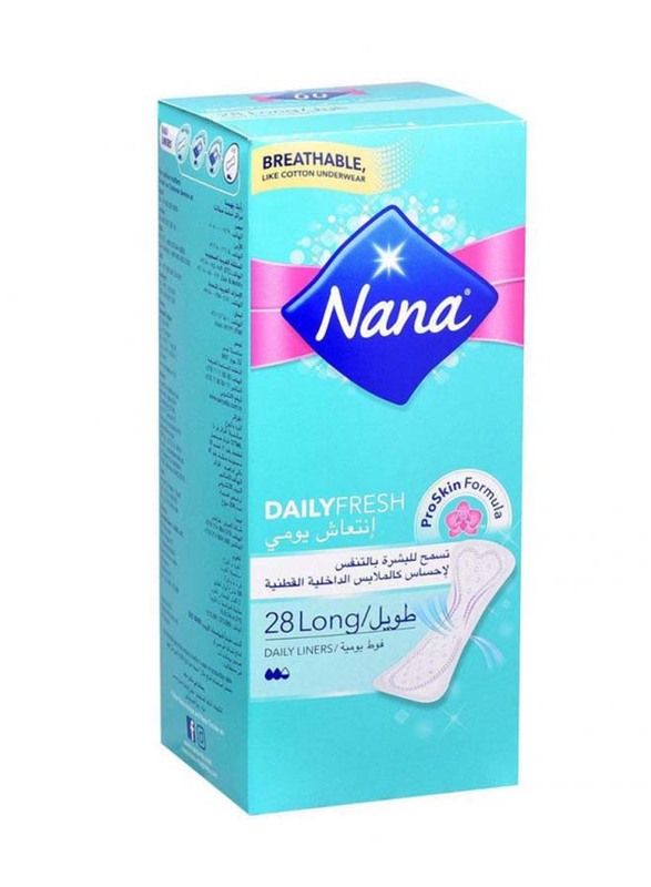 

Nana Daily Fresh Daily Liners Fresh Long Sanitary Pads, 28 Pads