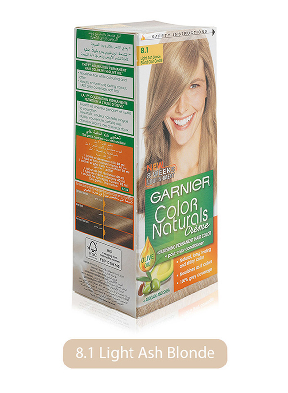 

Garnier Color Naturals Creme Haircolor, 8.1 Light Ash Blonde, 100gm