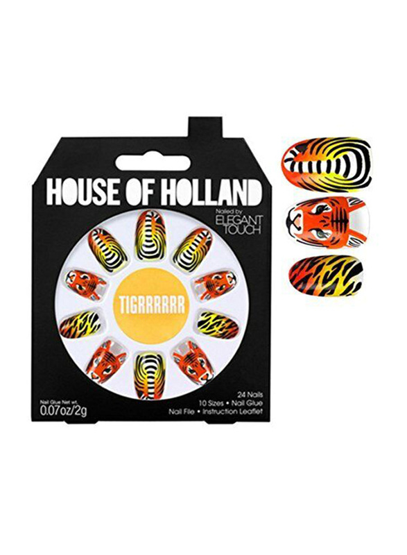 

Elegant Touch House Of Holland Tigrrrrrr False Nails, 24 Pieces, Multicolour