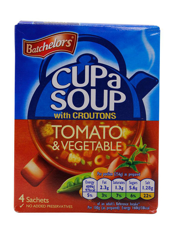 

Batchelors Tomato & Vegetable Cup A Soup, 4 x 104g