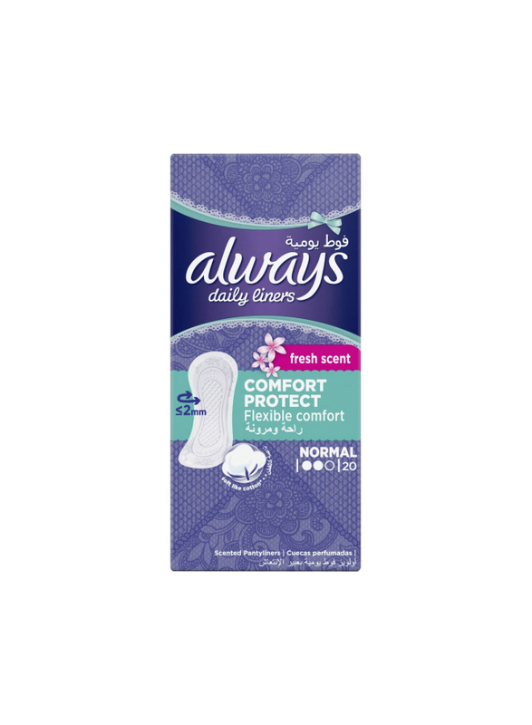 

Always Comfort Protect Daily Panty Liners, Normal, Multicolour, 20 Pads