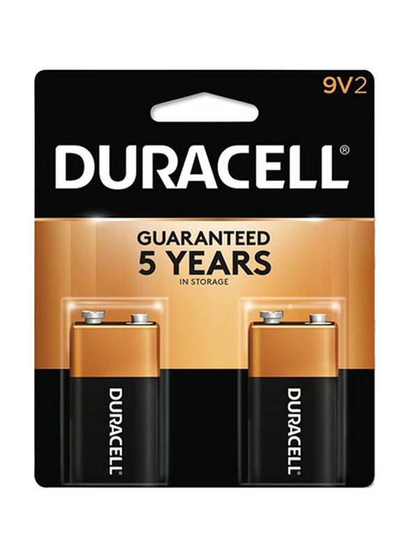 

Duracell 9V Batteries, 2 Pieces, Black/Copper