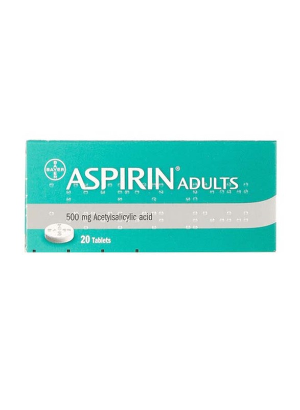 

Aspirin Adults Pain Relief, 500mg, 20 Tablets