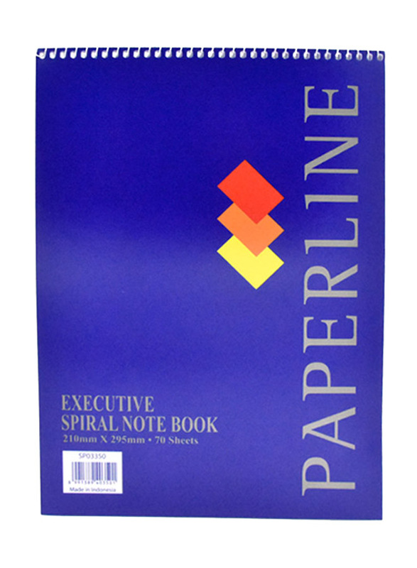 

Paperline Exceutive Spiral Note Book, A4, 70 Sheets, 210mm x 295mm, Blue