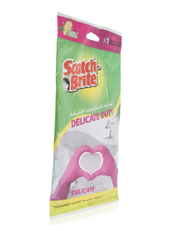 

Scotch Brite Delicate Duty Household Gloves, Pink, Medium