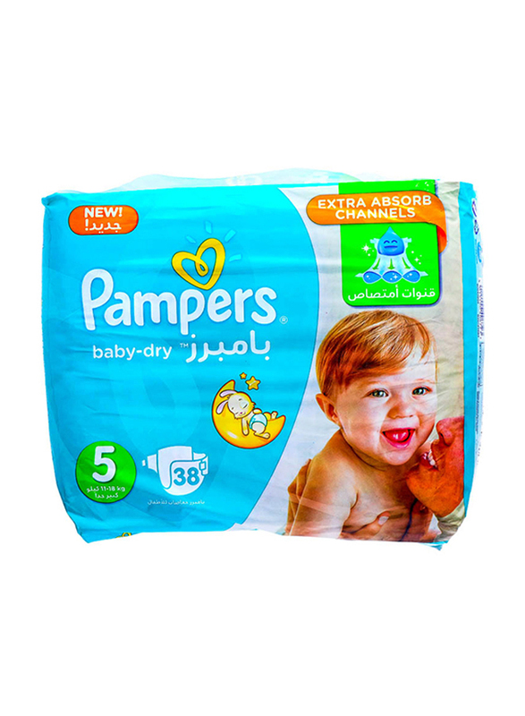 

Pampers Baby Dry Diapers, Size 5, 11-18 kg, Value Pack, 38 Count