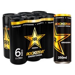 Rockstar Energy Drink, 6 Cans x 250 ml