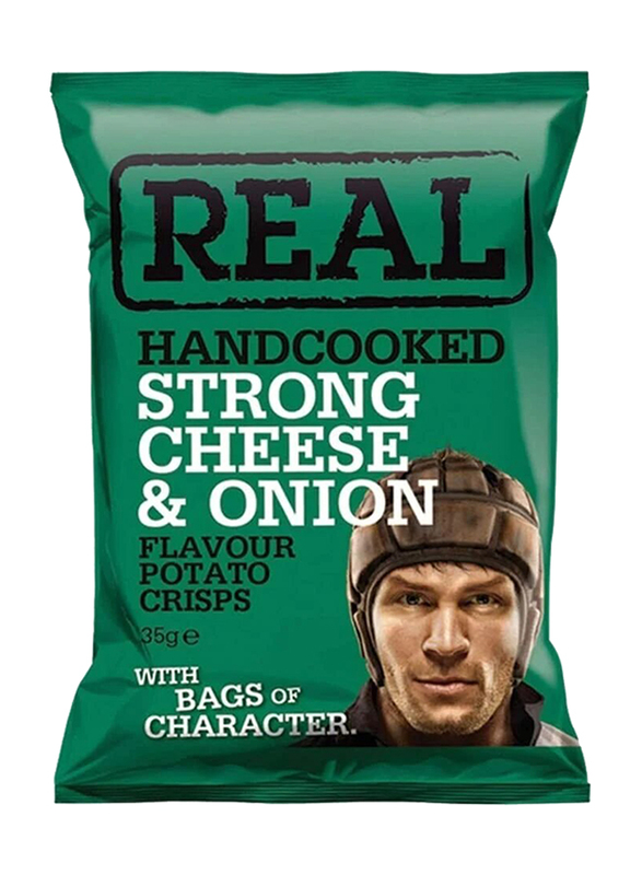 

Real Handcooked Strong Cheese & Onion Potato Chips, 150g
