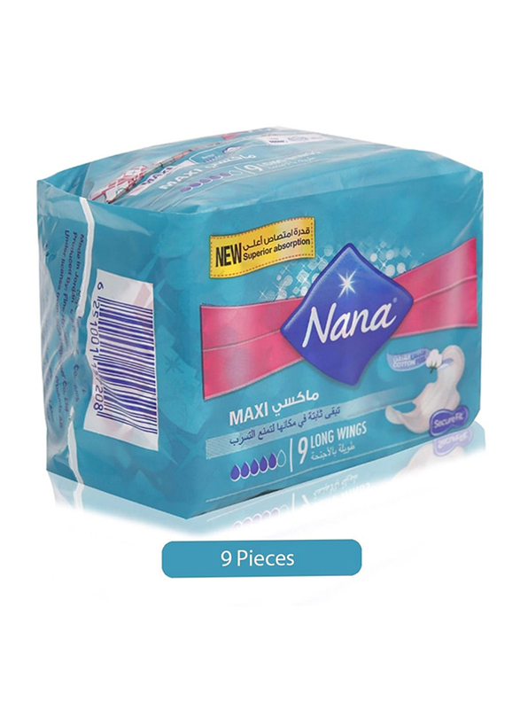 

Nana Maxi Thick Long Wings Sanitary Pads, 9 Pads