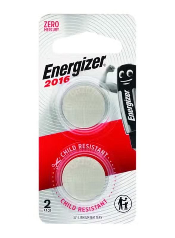 

Energizer CR2016 Battery, 2 Pieces, Silver