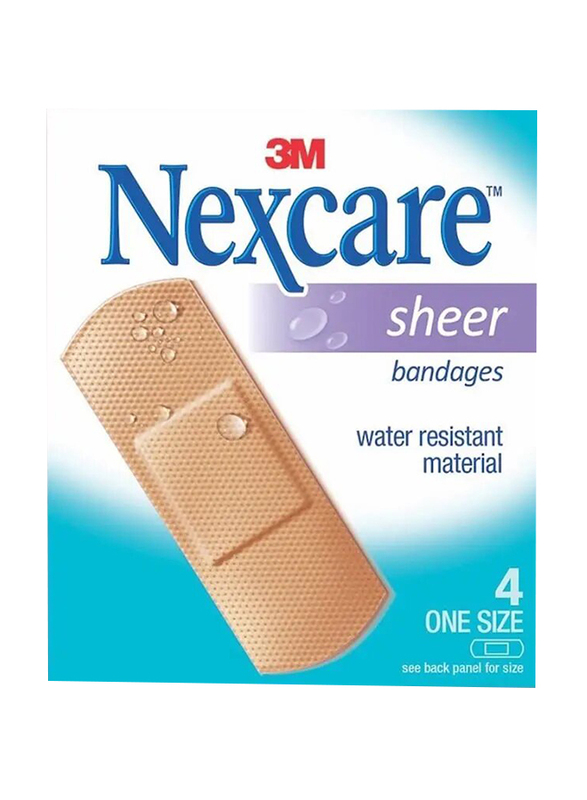 

3M Nexcare Sheer Bandages, Brown, 4 Piece