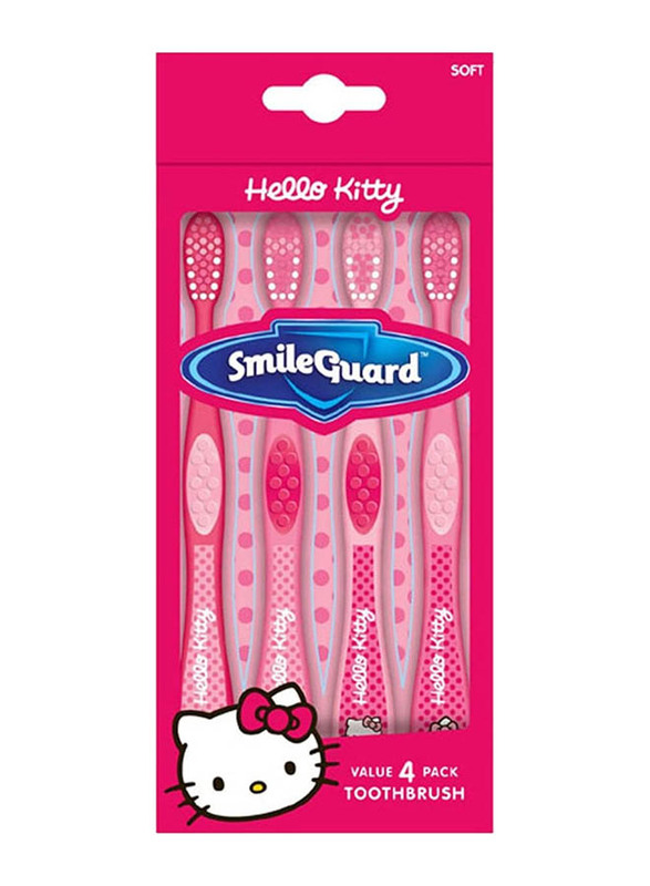 

Smile Guard 4-Piece Hello Kitty Toothbrush Set for Kids, Pink