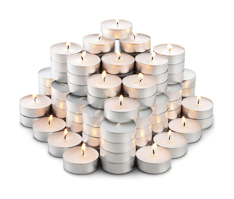 

Generic 100 Pieces Unscented Tea Light Candles with 2.5 Hours Burn Time
