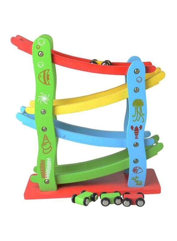 

Sharpdo Wood Gliding Cars Ramp Racer Set, Ages 3+, 10x10x10centimeter, Multicolour