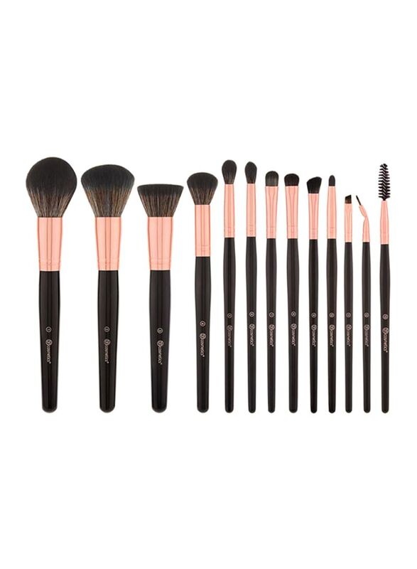 

Bh Cosmetics 13-Piece Makeup Brush Set, Black/Rose Gold