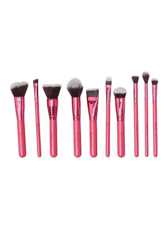 

Bh Cosmetics 10-Piece Professional Makeup Brush Set, Pink/Black