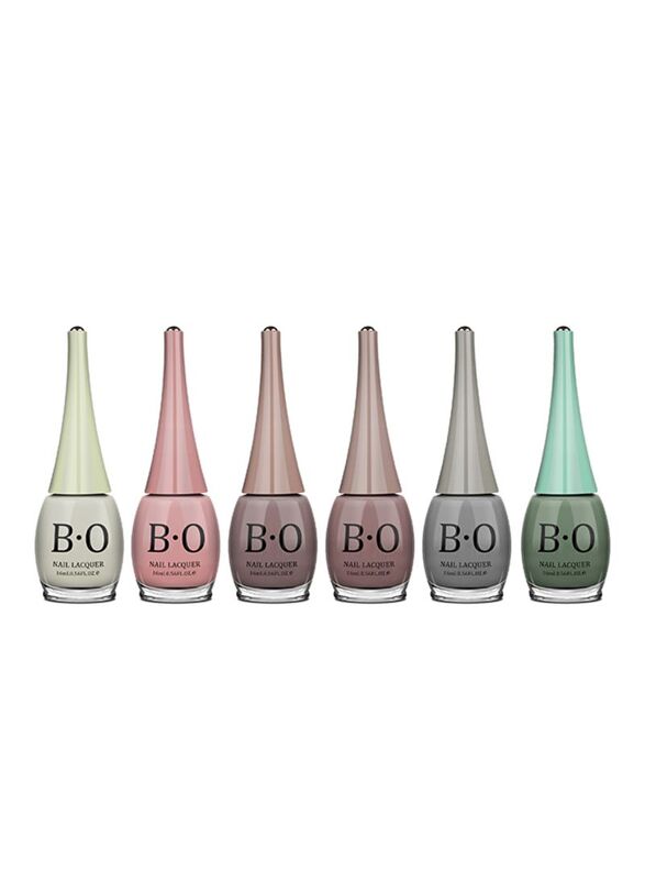 

B.O 6-Piece Nail Lacquer Glossy Nail Polish Set, Multicolour