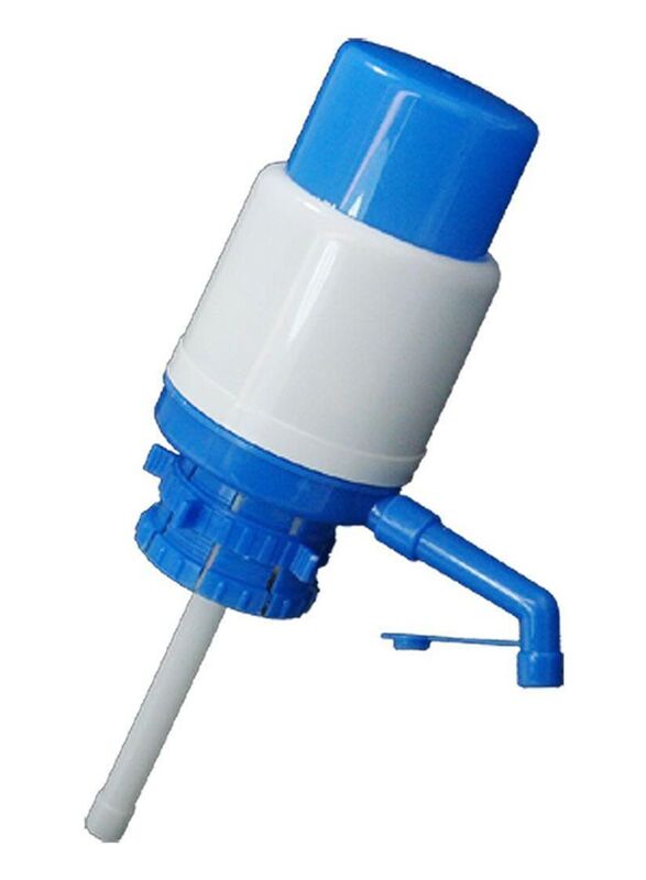 

Portable Hand Press Top Load Water Pump Dispenser, 2724272912172, White/Blue
