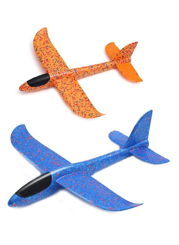 

Airplane Manual Throwing Fun Challenging Model Foam Airplane, 2 Pieces, Ages 3+, 35cm, Multicolour