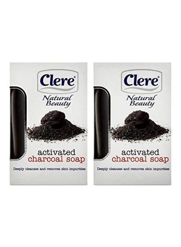 

Clere Activated Charcoal Soap, 2 Piece