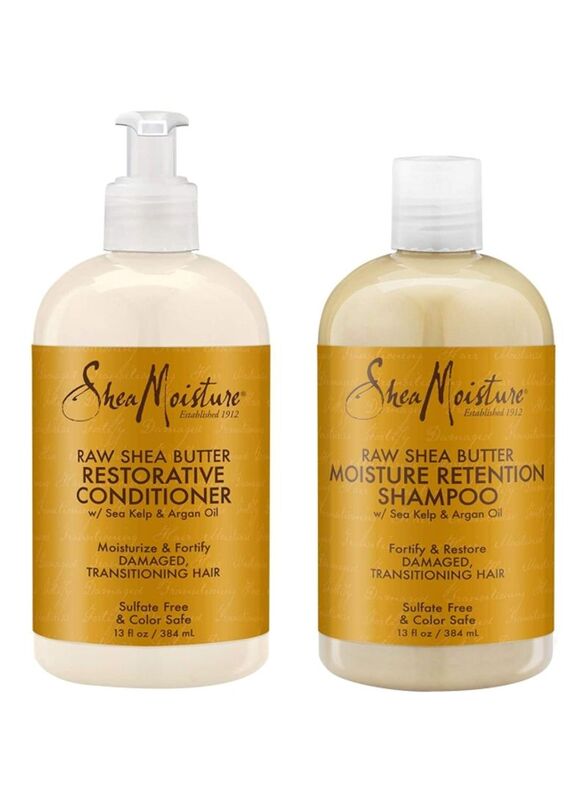 

Shea Moisture Raw Shea Butter Restorative Shampoo & Conditioner for Damaged Hairs, 2 Piece