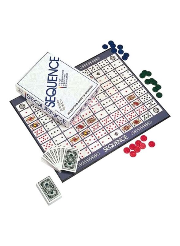 

Sequence Strategic Board Card Game, Ages 7+, Multicolour