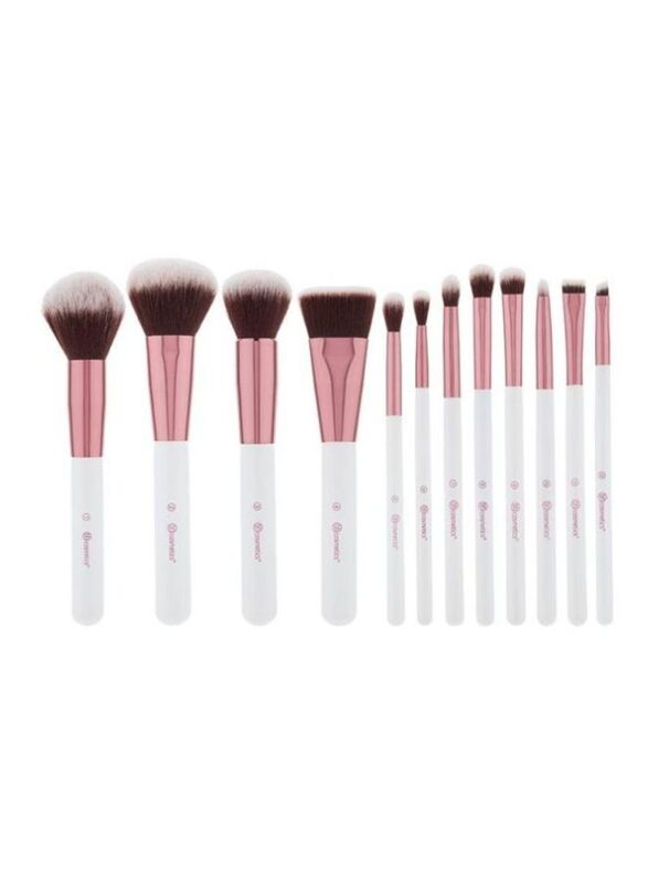 

BH Cosmetics 12-Piece Crystal Quartz Makeup Brush Set White/Pink/Brown