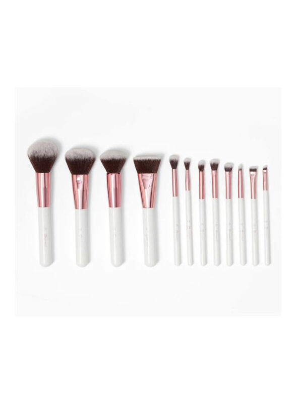 

Bh Cosmetics 12-Piece Crystal Quartz Brush Set with Bag, White