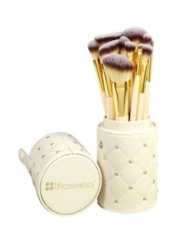 

Bh Cosmetics 12-Piece Brush Set, Beige/Gold