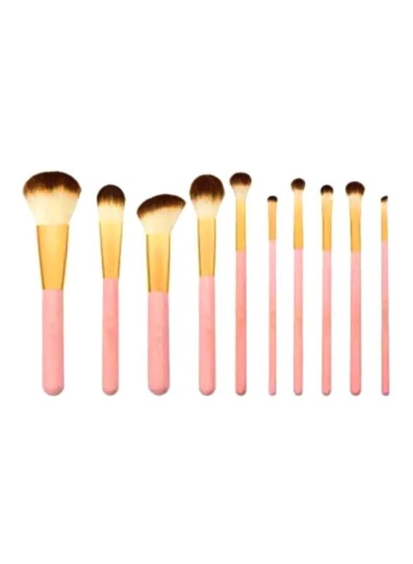 

Bh Cosmetics 10-Piece Makeup Brush Set, Pink/Gold