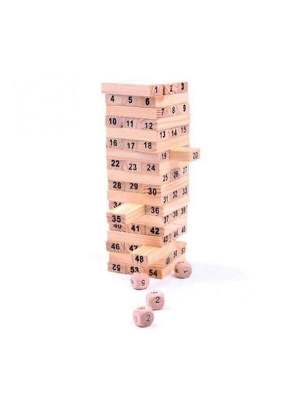 

Wooden Digital Laminated Stacking Block Set, 54 Pieces, Ages 3+, Multicolour