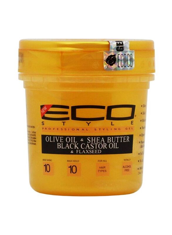 

Eco Black Castor & Flaxseed Oil Gold Styling Gel for All Hair Type, 236ml