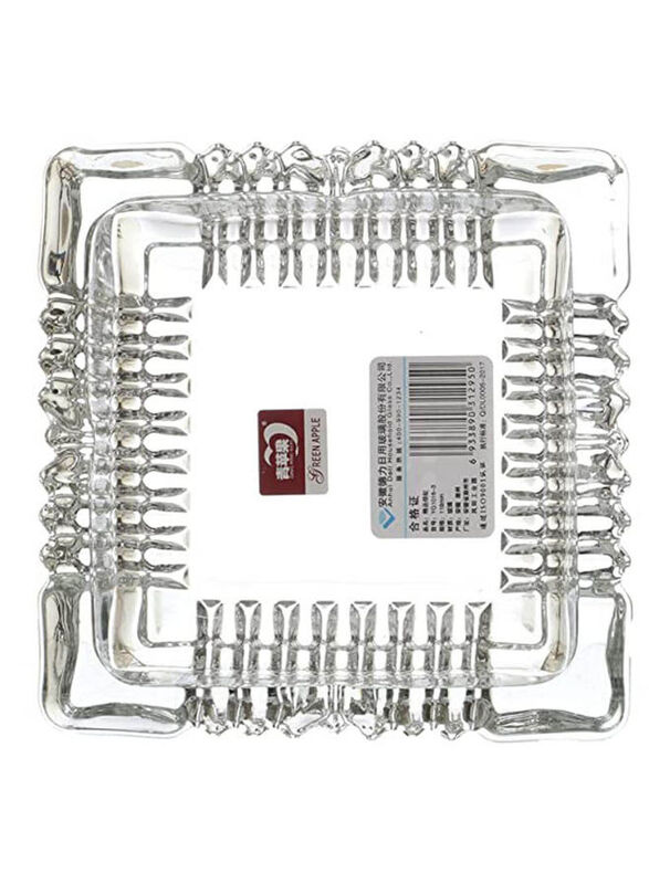 

Square Glass Ashtray, Size 2, Clear