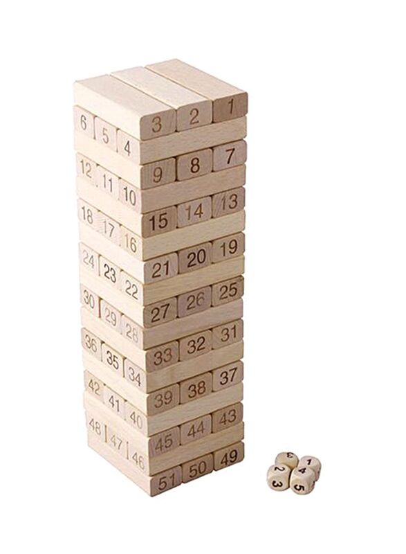 

Wooden Classic Jenga Toy, 6+ Years, Beige