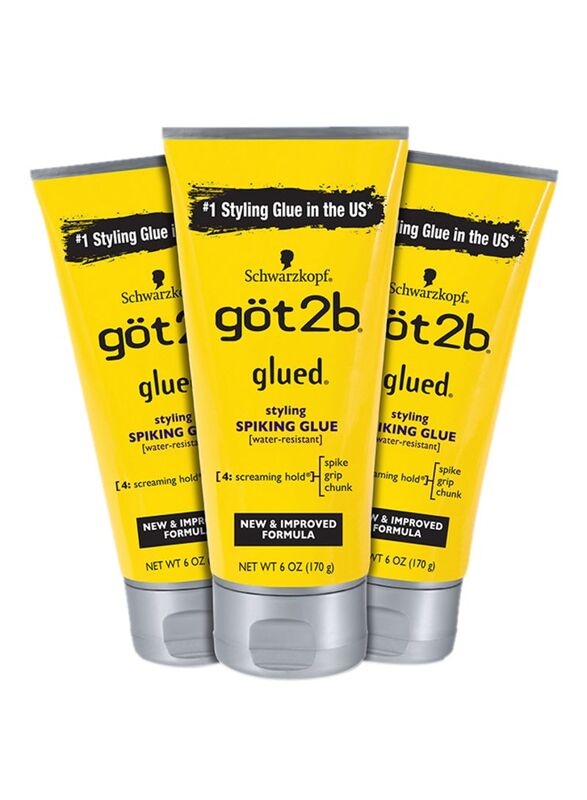 

Got2b Styling Spiking Hair Glue for All Hair Types, 3 x 170g