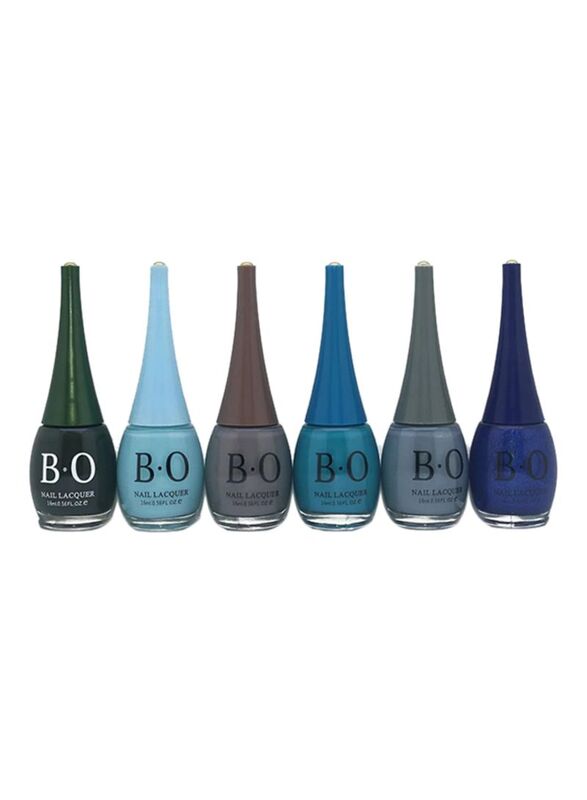 

B.O 6-Piece Nail Lacquer Glossy Nail Polish Set, Multicolour