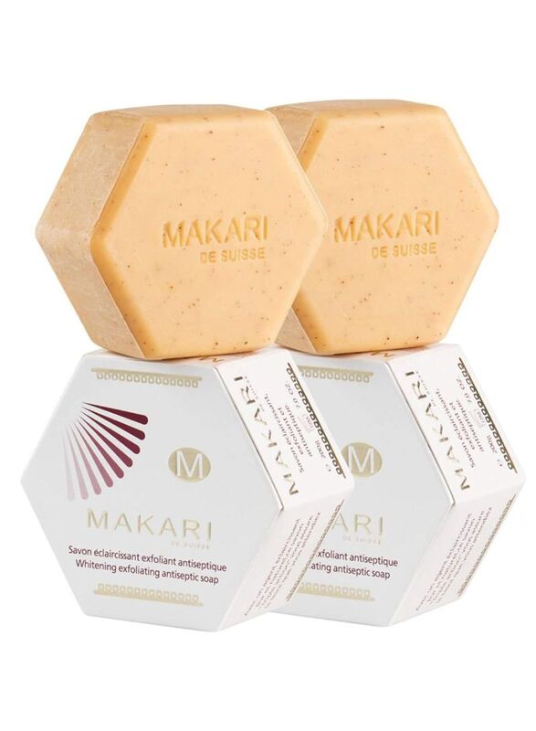 

Makari Classic Whitening Exfoliating Antiseptic Soap, Orange, 2 Piece