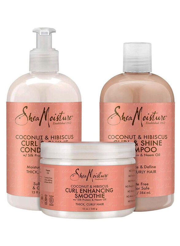

Shea Moisture Coconut & Hibiscus Shampoo & Conditioner Set with Smoothie for Curly Hairs, 3 Piece