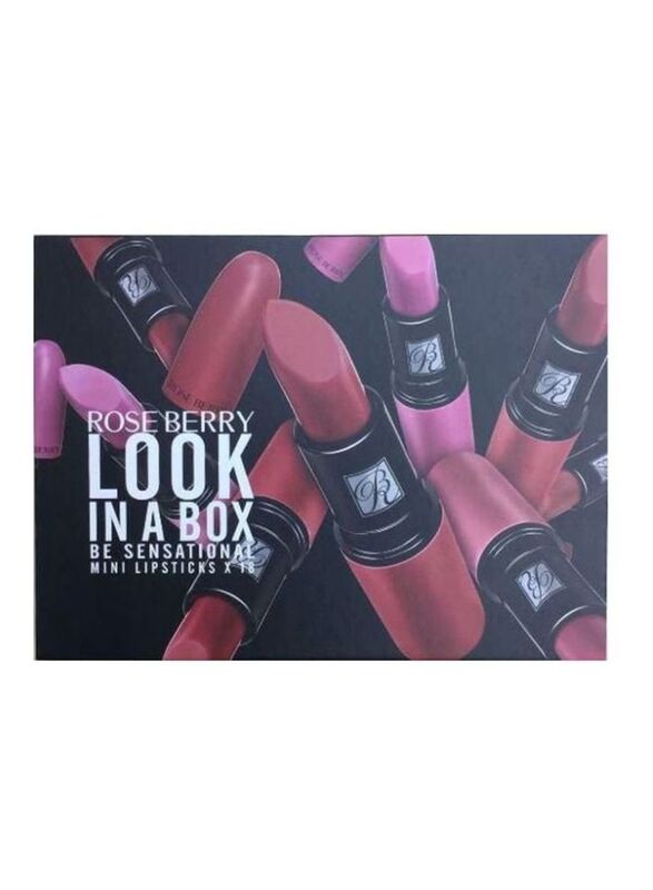 

Rose Berry 18-Piece Look In A Box Be Sensational Mini Lipstick Set, Multicolour