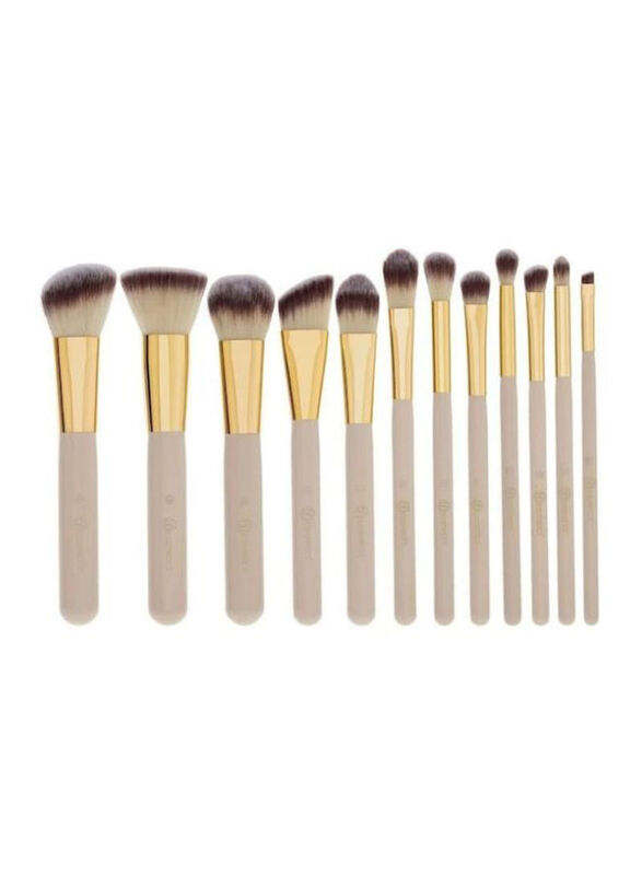 

BH Cosmetics 12-Piece Makeup Brush With Carry Case Beige/Gold/Brown