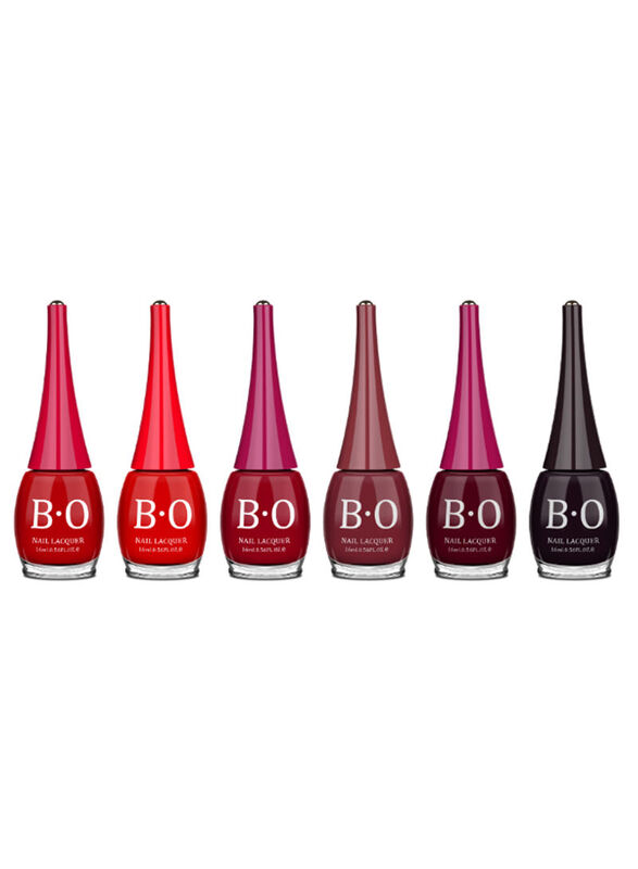 

B.O 6-Piece Long Wear Glossy Nail Polish Set, Multicolour