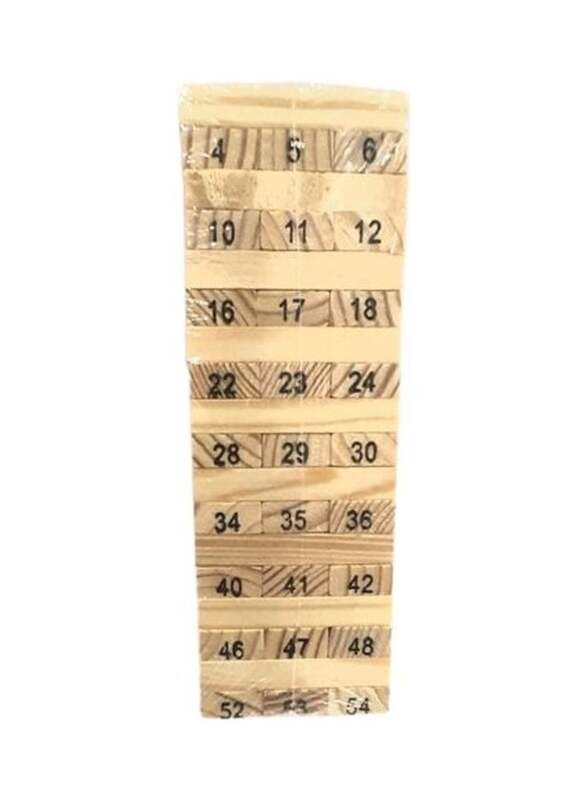 

Jenga Wooden Blocks, 54 Pieces, Ages 3+, Multicolour