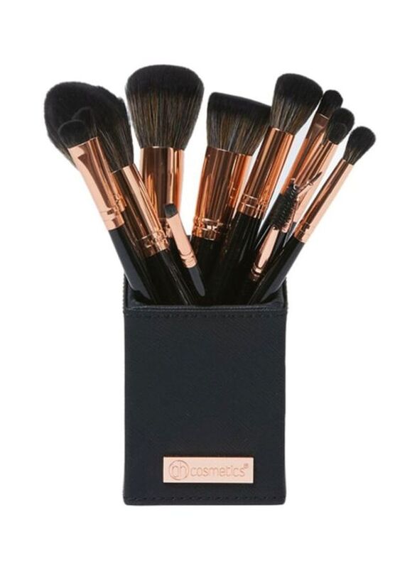 

BH Cosmetics 13-Piece Make Up Brush Set, Black/Gold