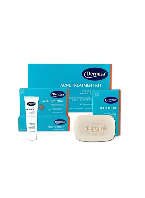 

Dermisa Acne Treatment Kit Acne Treatment Cream Sulfur Bar Acne Spot Treatment Cream Set, 2 Pieces