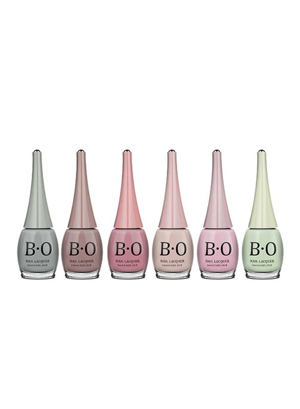 

B.O 6-Piece Nail Lacquer Glossy Nail Polish Set, Multicolour