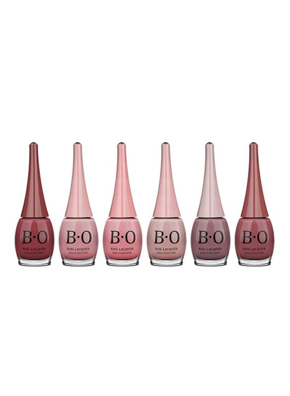 

B.O 6-Piece Nail Lacquer Glossy Nail Polish Set, Multicolour